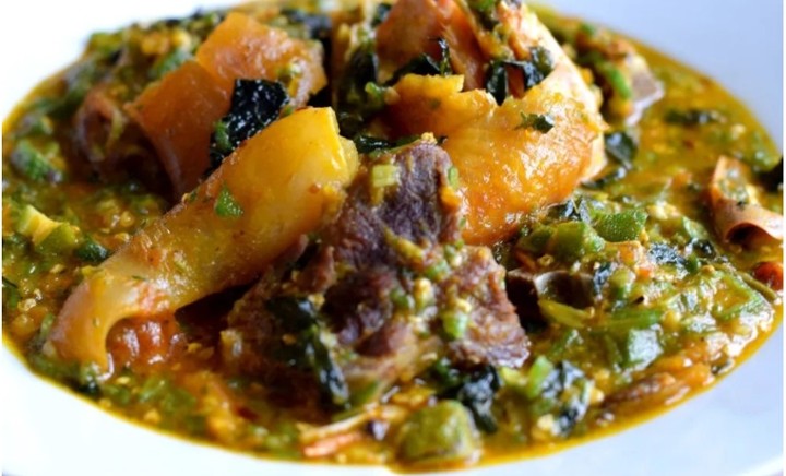 Okra soup with assorted meat